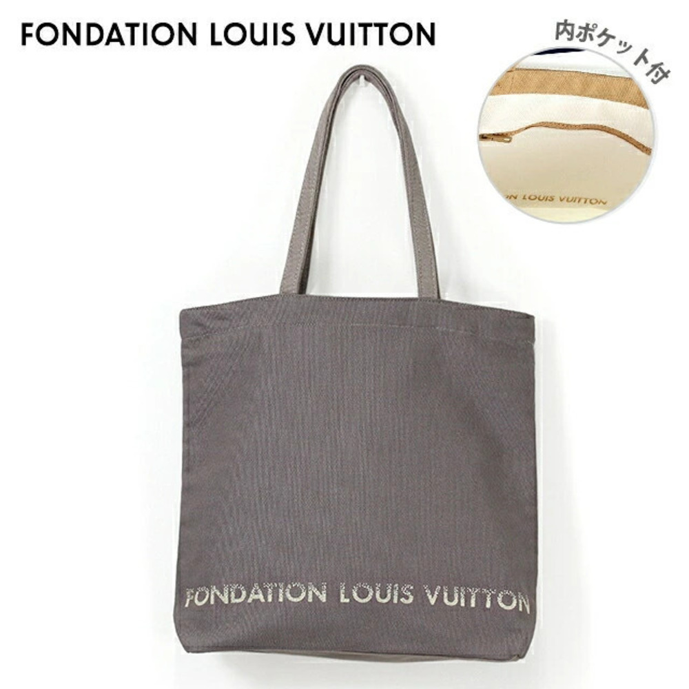 Louis Vuitton Tote Bag Museum Interior Pocket Canvas Fondation Gold